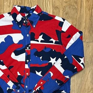 Ralph Lauren Men’s Red White & Blue Star Camo Button-Down Shirt